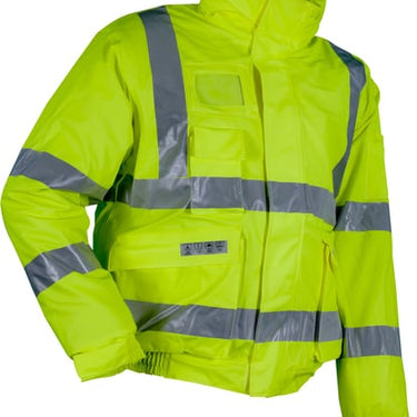 Regnjakke vinter flammehæmmende Hi-Viz kort gul str S - 1