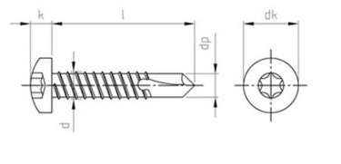 5,5X45 DIN 7504-N rustfri panhoved pladeskrue med borespids T - 1