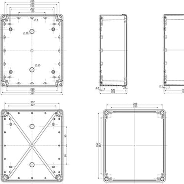 Kasse abs 341X291X128 gråt låg - 1