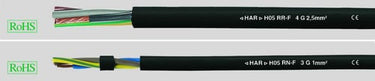 Gummikabel H05 RN-F 2x0,75 sort afmål - 1