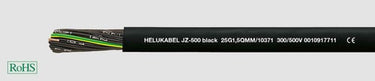 Styrekabel JZ-500 sort 3G1  afmål - 1