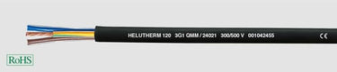 Plastkappeledning HELUTHERM 120 3G0,5 sort afmål - 1