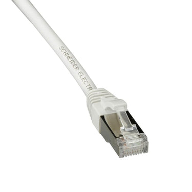 Patchkabel Cat.6A S/FTP 28AWG 2,0m Hvid LSZH kappe med helstøbte tyller i begge ender - 1