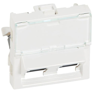 Mosaic dataudtag RJ45 2xCat-5E UTP 2M 45° hvid - 1