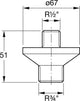 Børma tilgangsstykke med 67 mm roset forkromet - 1