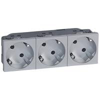 Schuko stikkontakt tripel alu 3X2P+J - 1