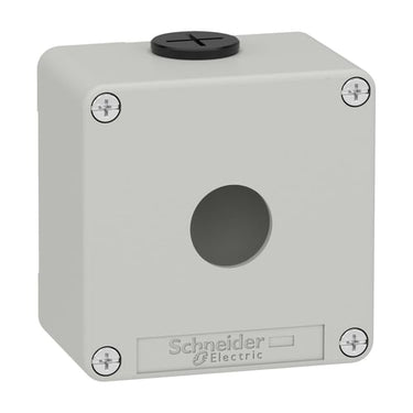 Harmony tom trykknapkasse i lysegrå metal med 1 x Ø22 mm hul for trykknap og 2 x M20 forskruninger 80 x 80 x 51,5 mm - 1