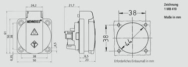 Underlag for Schuko vægudtag - 1