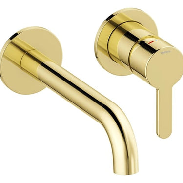 Damixa Silhouet håndvaskarmatur til indbyg. udv. dele 180mm tud pol messing - 1