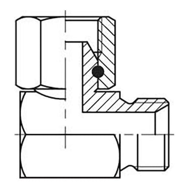 Vinkel 90° Nippel/omløber 5/8" BSPP - 1