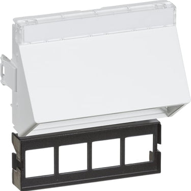 CLIC'LINE Dataudtag for 4x Actassi RJ45 2 modul vinklet hvid - 1