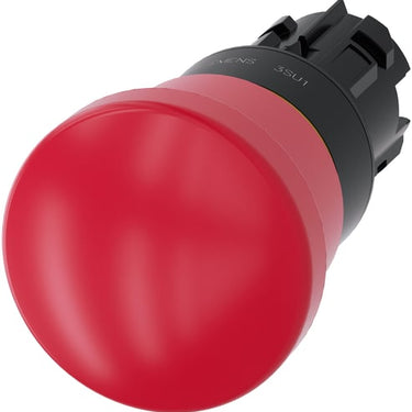 Nødstop paddehatte trykknap 22 mm rund plastik rød 40 mm låsende 3SU1000-1HB20-0AA0 - 1