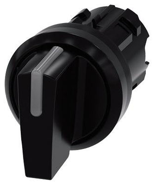 Belyst drejeafbryder 22 mm rund plastik sort drejeafbryder kort 3 afbryder positioner I>O<II kontaktvinklen 2x45° - 1