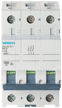 Automatsikring 10KA 3P C 16A 5SL4316-7 - 1