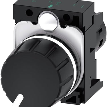 Potentiometer Kompakt 22 mm rund plastik sort 10K ohms med holder skrueklemme - 1