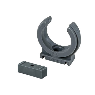 Wafix rørholder 32 mm med afstandsklods grå - 1