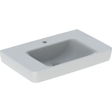 Geberit Renova Plan håndvask 750 x 480 x 185 mm m/fralægningsplads hvid porcelæn - 1