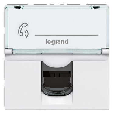 Dataudtag Mosaic 1x RJ45 Kat.6A STP modular jack og tekstfelt 2M hvid - 1