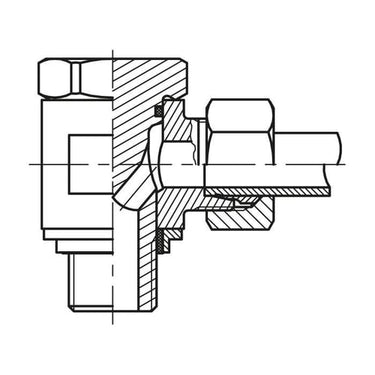 24° banjo Ø8 S 1/4 BSPP metal pakning - 1
