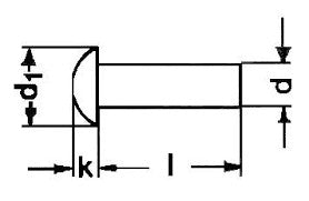 3X20 aluminium rund hovedet nitte DIN 660 - 1