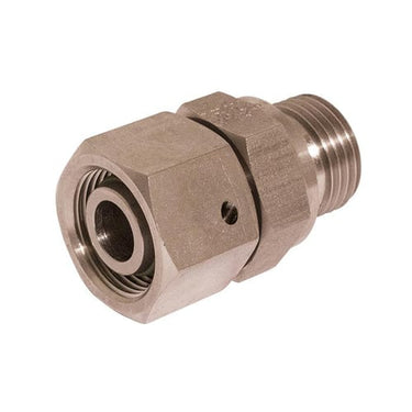 24° Lige indskruning o-ring Ø10 L 3/8 flad FKM pakning BSPP rustfri - 1
