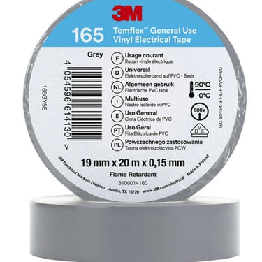 Temflex el vinyltape 165 grå 19 mm x 20 m - 1