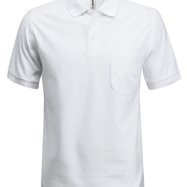 Poloshirt med lomme hvid 3XL - 1