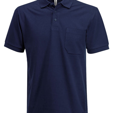 Poloshirt med lomme mørk blå - 1