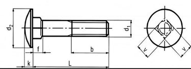 M12X80 DIN 603 8.8 FZB bræddebolt - 1