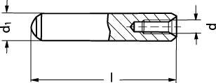 Ø8 m6X12 cylindrisk stift med indvendig gevind M5 - 1