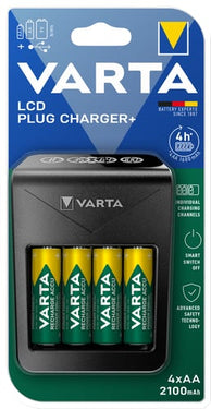 Varta Batteri LCD Plug Charger+ 4x AA 2100mAh - 1