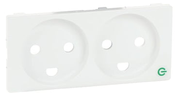 FUGA  e-tangent for stikkontakt 2 M 2-pol med jord hvid - 1