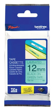 Tape Brother sort/grøn TZe 731 12 mm - 1
