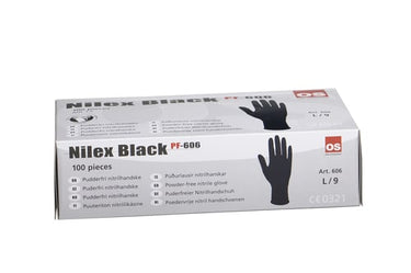 Nilex Black 606 engangshandske PF sort str 10 - 1