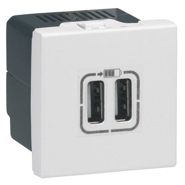 Mosaic USB lader 2 x type C 3.0A 15W 2M hvid - 1