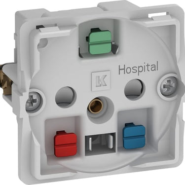 LK FUGA stikkontakt hospital 2-polet + DK jord 1 modul uden afdækning - 1