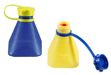 Masc flaske til saltsyre 150 ml blå med udløbsstop - 1