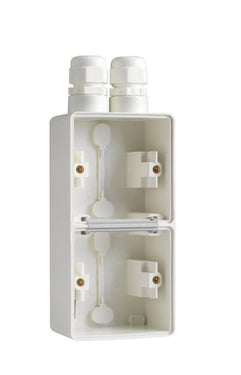 Underlag 2-modul 2x M20 IP55 hvid - 1