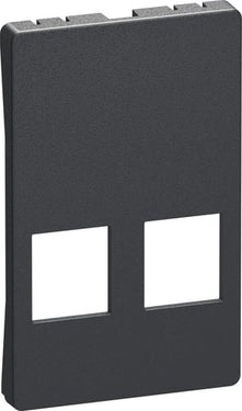 LK FUGA afdækning for Dataudtag for 2x Keystone RJ45 (Small/Large) 1,5 modul koksgrå - 1