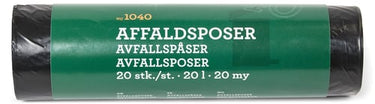 Affaldsposer med snøreluk 20 liter (20 poser pr. rulle) - 1