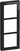 LK FUGA PURE designramme glas 3 modul sort - 1