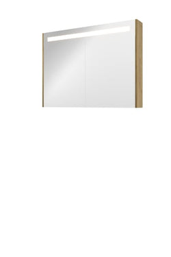 Sanibell Proline spejlskab med LED belysning 100 x 74 cm ideal eg sidepaneler - 1