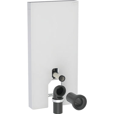 Geberit Monolith cisternemodul t/gulvst. toilet 101cm frontpaneler af glas: hvid/børstet aluminium - 1