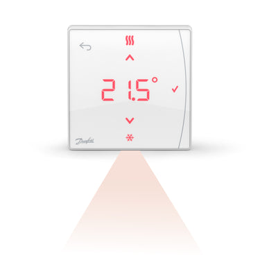 Danfoss Icon2 RT trådløs rumtermostat m/display + infrarød gulvsensor t/montering - 1