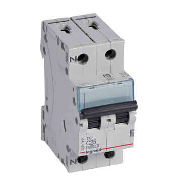 TX³ MCB automatsikring C25 1pol+nul 2M 6000/6KA - 1