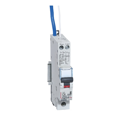 DX³ RCBO kombiafbryder C6 1pol blå-N 100mA type-A 1M 6000/10KA - 1