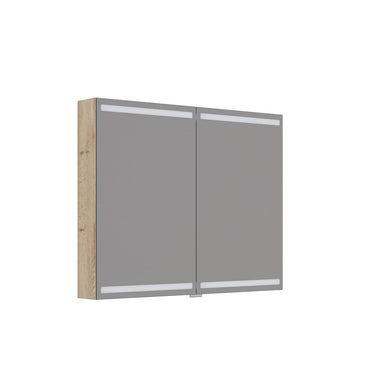 Dansani Spejlskabssæt 2 låger 80x100CM natur eg - 1