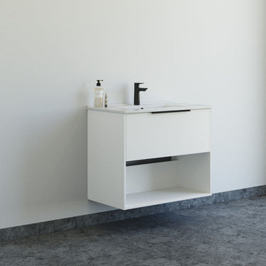 Dansani Mido møbelpakke 81 cm 1 sk m/hylde vask glat hvid - 1