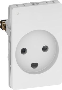 LK FUGA stikkontakt 2-polet + DK jord med LED 1,5 modul hvid - 1