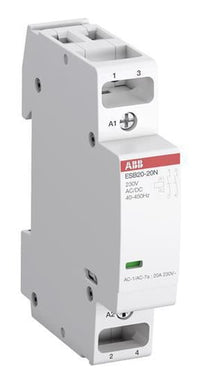 Installationskontaktor 2-polet 2NO AC-1 20A ved 55 grader 250V AC styrespænding 24V AC/DC - 1